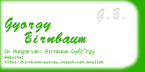 gyorgy birnbaum business card